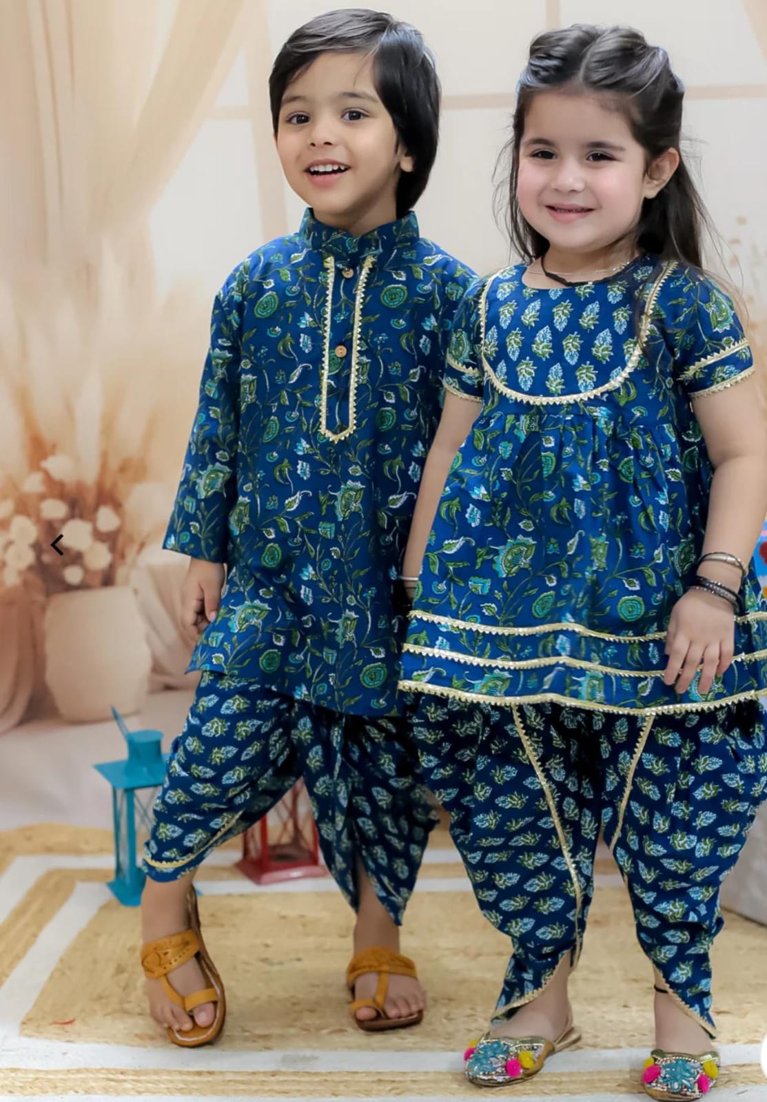 Twine Blue Kurta And Dhoti Set