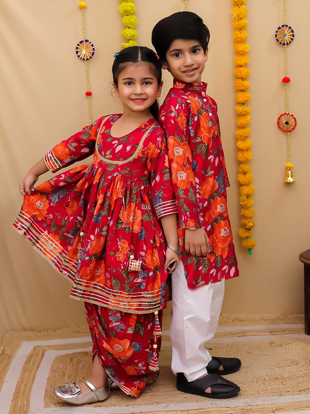Peplum Dhoti For Girls And Kurta Pajama For Boys