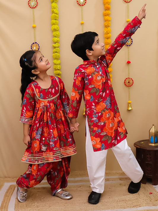 Peplum Dhoti For Girls And Kurta Pajama For Boys